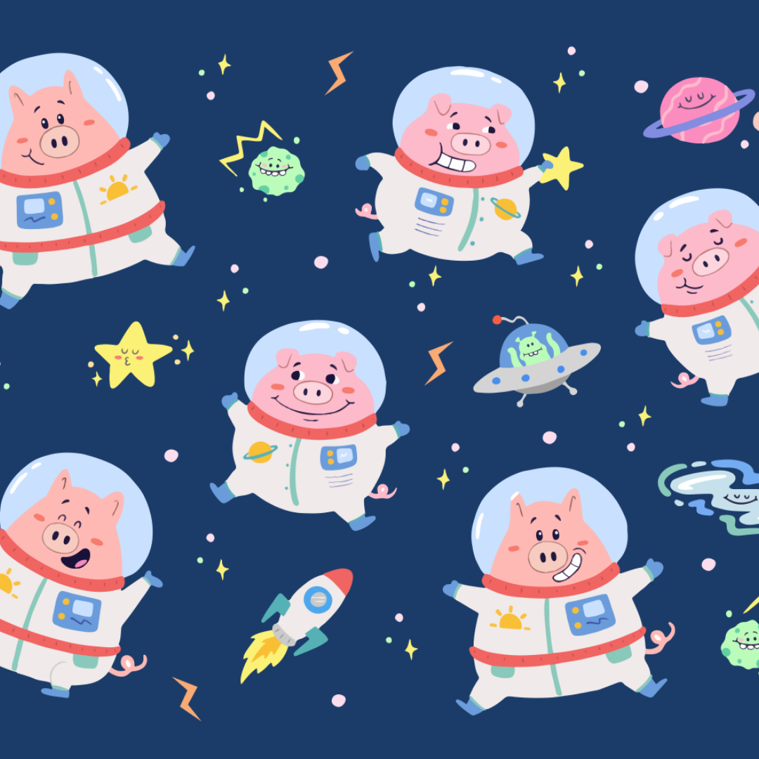 Space Pigs Long Sleeve Snuggle Set
